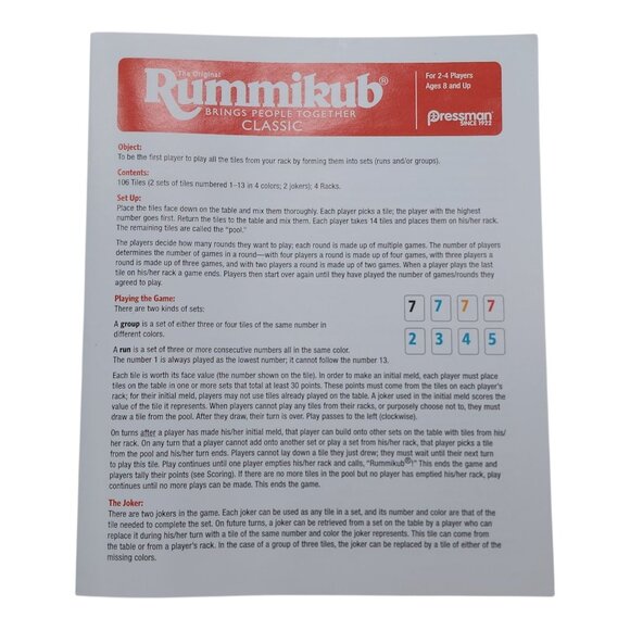 Pressman Rummikub Bonus Edition Board Game – Tile Rummy Family Game 2-4 Players - Picture 6 of 14